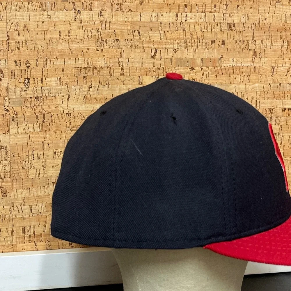 Vintage California Angels Hat new era 100% wool Made USA Navy‎ Red 7 1/2 MLB Cap
